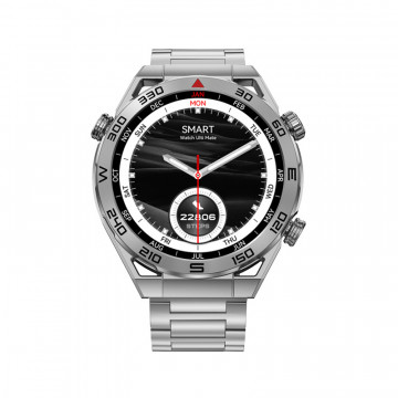 Smart Watch DT Ultramate srebrni (crna silikonska i srebrna metalna narukvica) - Img 1
