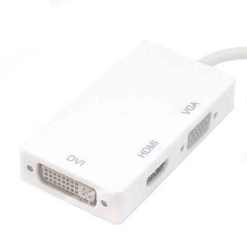 Adapter Mini DisplayPort na DVI-I/HDMI/VGA beli - Img 2