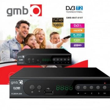 GMB-MAT-818T **DVB-T2 SET TOP BOX USB/HDMI/Scart/RF-out, PVR,Full HD, H265, hdmi-kabl,1699 - Img 1