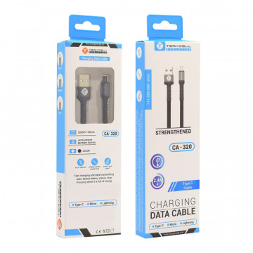 DATA KABEL TERACELL EVOLUTION CA-320 TYPE-C 2.4A CRNI - Img 1