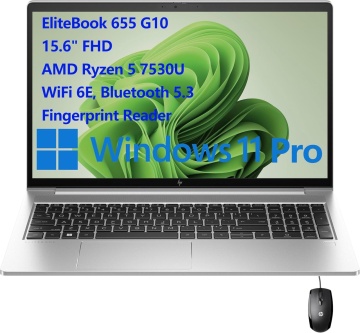 HP EliteBook 655 G10 B28BYE8R, AMD R5 7530U (2.0-4.5GHz, cache 16mb ), 15.6 FHD AG UWVA, 16GB, SSD 256GB PCIe NVMe, WIFI, Bluetooth, No WWAN, Webcam, No Finger Print, Std Kbd, ACA 45W, BATT 3C 42 WHr - Win11 Pro64 - Img 1