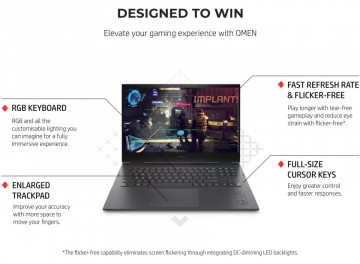 HP OMEN 16-c0500na 4S1C6EAR RYZEN7-5800H (3.0-4.4GHz, 16MB L3), AMD Radeon RX 6600M 8GB, 16.1 QHD LED, 16GB (2x8GB), SSD 512GB PCIe NVME, NO ODD, WIFI, BT, Backlit Kbd, ACA 230W, BATT 6C 83Whr - WIN10 64 - Img 6