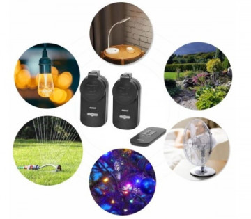 Uticnica Wireless R-GB-429(GS) IP44 set 2+1 sa daljinskim upravljacem max. 1000W - Img 1
