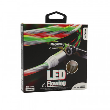 USB data kabl MOXOM Led flowing MX-CB67 lightning beli - Img 1