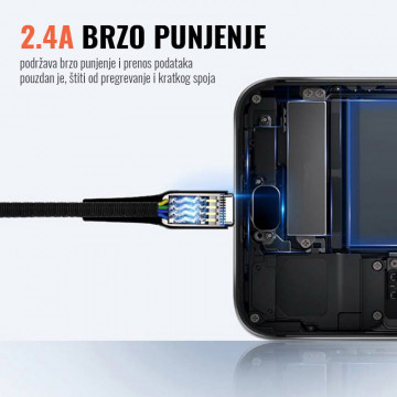 DATA KABEL TERACELL EVOLUTION CA-320 TYPE-C 2.4A CRNI - Img 4