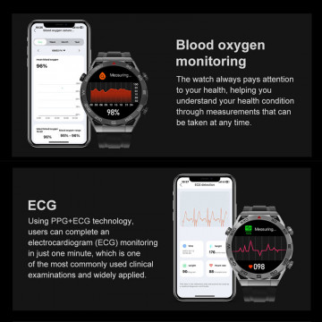 Smart Watch DT Ultramate srebrni (crna silikonska i srebrna metalna narukvica) - Img 7