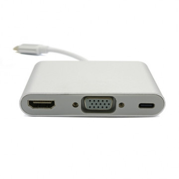 Adapter Type-C na HDMI+VGA+TYPE-C - Img 1