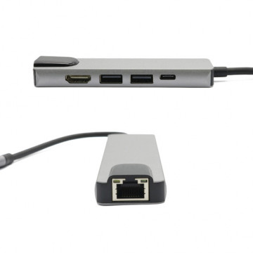Hub Type-c na HDMI Type C 2xUSB3.0 LAN (5 u 1) - Img 3