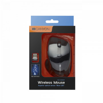 Miš USB Canyon CNS-CMSW01B, Optical Led sensor Wireless do 1600dpi crna - Img 1