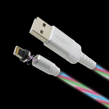 USB data kabl MOXOM Led flowing MX-CB67 lightning beli - Img 3
