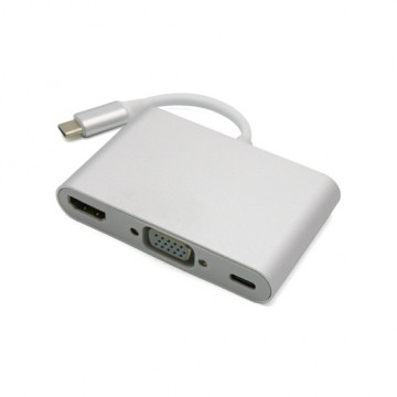 Adapter Type-C na HDMI+VGA+TYPE-C - Img 2