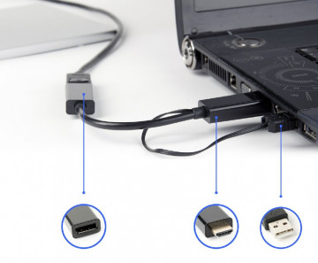 DSC-HDMI-DP HDMI to DisplayPort converter, black GENIE OF HIGH DEFINITION Connect your HDMI devices to a DisplayPort monitor Easy installation Replaced by: A-HDMIM-DPF-01 - Img 2