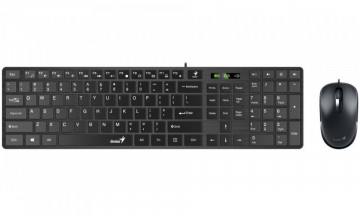 GENIUS SlimStar C126 USB YU crna tastatura+ USB crni miš - Img 3