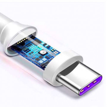 USB data kabal BASEUS DOUBLE RING za Huawei Type C 5A 1m beli - Img 3