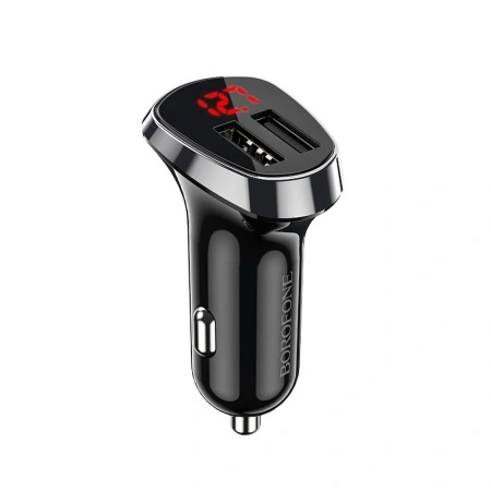 Incarcator auto Borofone BZ15 Auspicious - 2XUSB - 2.4A, Negru, ŁAD001441 - Img 2