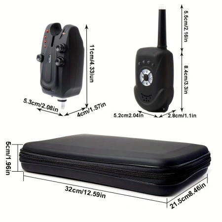 Set 4+1 Avertizori Electronici de Pescuit cu Telecomandă și Husă de Transport – JSFUN, TMKH345958 - Img 4