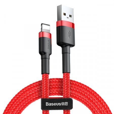 Cablu Date si Incarcare Baseus USB la Lightning Cafule, 2A, 3 m, Rosu, PMCALKLF-R09 - Img 2