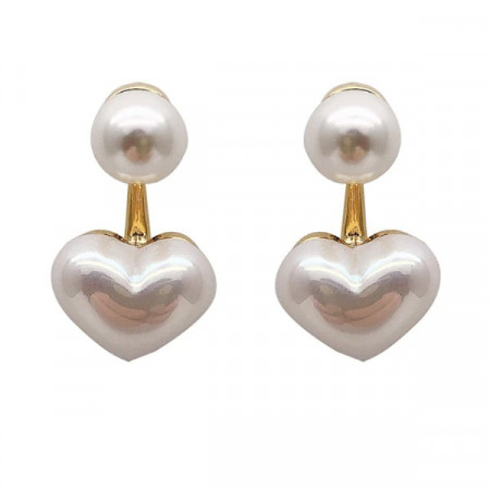 Cercei Dama, pearl heart - alb CD027