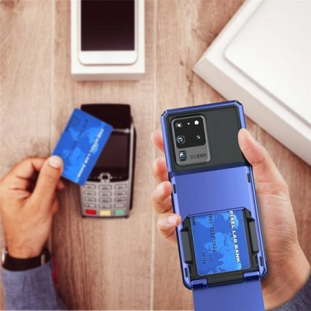 Husa Huawei P30 - Book Type Card Holder, albastru, HWP30-007 - Img 2