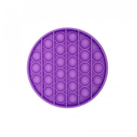 Jucarie Senzoriala Interactiva, Pop It, Bubble, Rotund, Mov, POP-IT PURPLE