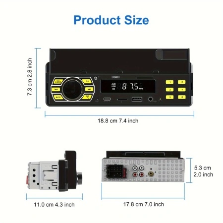 Sistem audio auto digital 1DIN cu radio MP3 pentru mașină 12V, PMDP78769 - Img 3