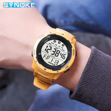 Ceas Synoke LED pentru barbati, sport , analog digital, galben, SYN1013-V2 - Img 3