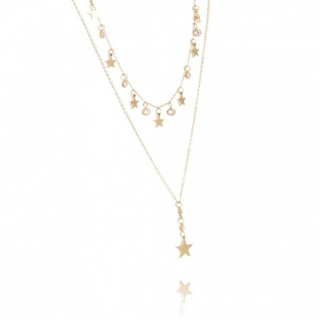 Colier fashion, placat cu aur 14K, PMNST13763 - Img 2