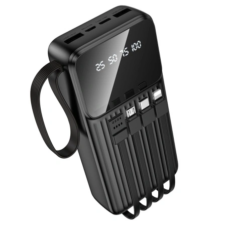 Borofone Power Bank 20000mAh BJ76A Smart - 2xUSB - with Type C, Lightning and Micro USB cables black, AKUM944 - Img 2