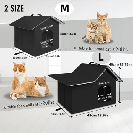 Căsuță de Exterior pentru Pisici – Impermeabilă, din Material Oxford, TMEG709519 - Img 5