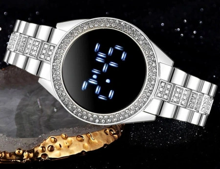 Ceas Dama Fashion Touch Screen Digital, Argintiu, LD092-V1 - Img 7
