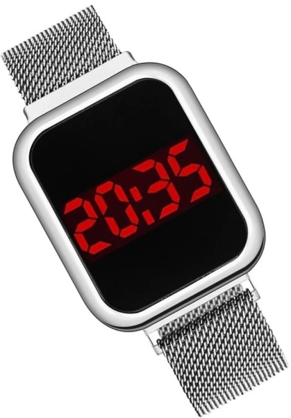 Ceas Dama Fashion Touch Screen Digital, Curea Magnetica, Argintiu, LD091-V1 - Img 3