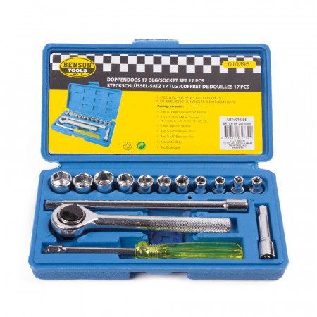 Set de chei tubulare cu surubelnita, 17 piese, PM0103953