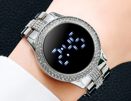 Ceas Dama Fashion Touch Screen Digital, Argintiu, LD092-V1 - Img 3