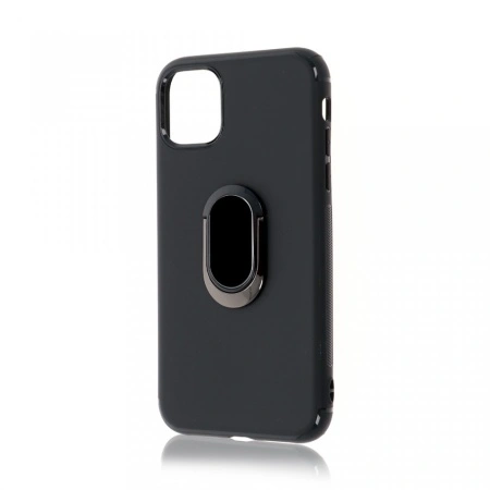 Husa iPhone 11 Neagra Din Silicon Premium Cu Inel Rotativ - Img 3