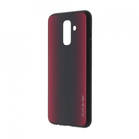 Husa pentru Samsung Galaxy A6 PLUS (2018) - Husa Pro Shield Sticla Rosu cu Efect Gradient - Img 4