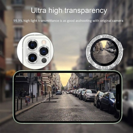 Tempered Glass HARD DIAMOND for camera (LENS) for Samsung Galaxy S24 Plus silver (lens 3 pieces), PROB04151 - Img 2