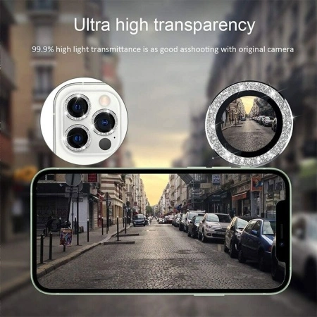 Tempered Glass HARD DIAMOND for camera (LENS) for Samsung Galaxy S24 Plus silver (lens 3 pieces), PROB04151 - Img 2