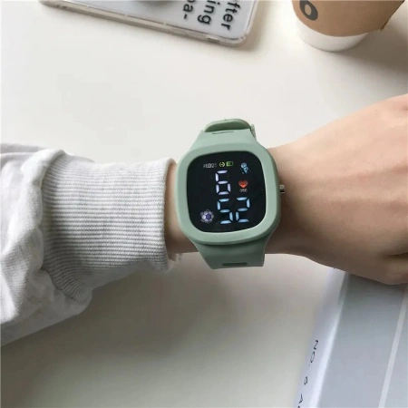 Ceas Sport Led Unisex, Quartz, afisaj Digital, verde, LD203-V2 - Img 4