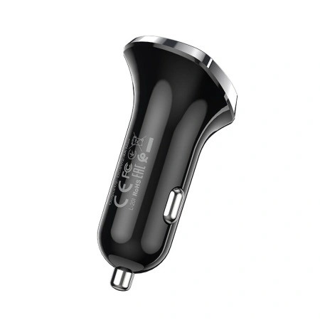 Incarcator auto Borofone BZ15 Auspicious - 2XUSB - 2.4A, Negru, ŁAD001441 - Img 4