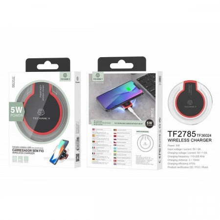 Încărcător wireless Crystal 5W negru, PMTF360243 - Img 2