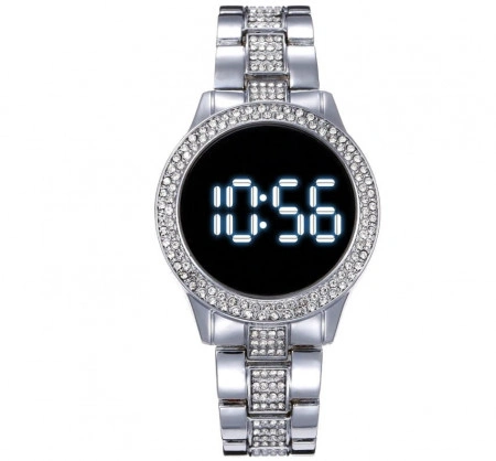 Ceas Dama Fashion Touch Screen Digital, Argintiu, LD092-V1 - Img 5