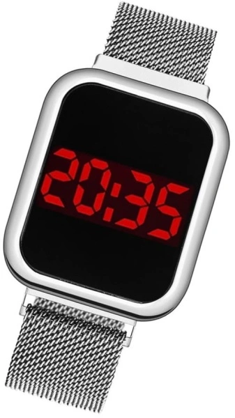 Ceas Dama Fashion Touch Screen Digital, Curea Magnetica, Argintiu, LD091-V1 - Img 4