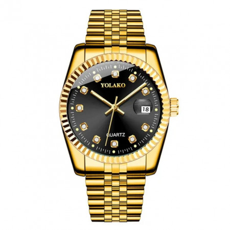 Ceas Barbatesc, Fashion, Quartz, auriu/ negru, Q9626-V1