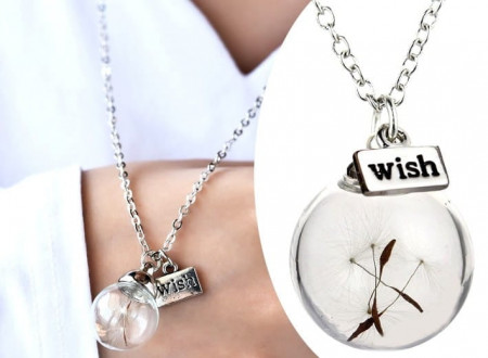 Colier cu sfera din sticla, Wish, COL167