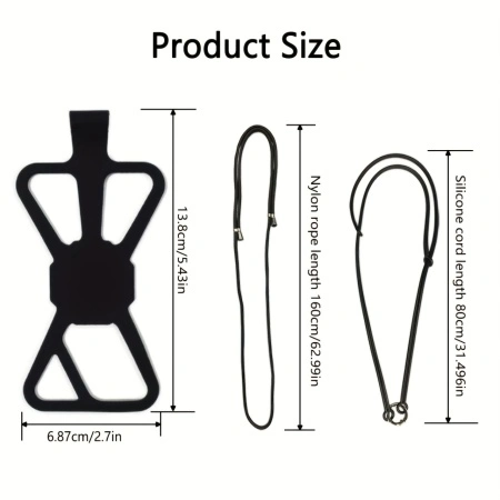Husa din silicon pentru telefoane de 5-7 inch, snur reglabil 80 -160 cm, TMRG1970321 - Img 2