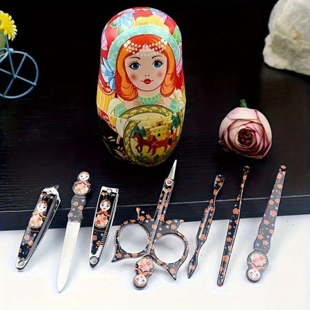 Set cadou de ingrijire a unghiilor cu papusa ruseasca Matryoshka, PMXU142448 - Img 4