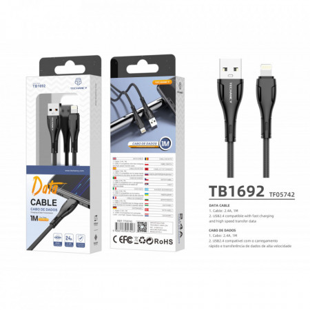 Cablu Usb Pentru Ip 7/8 / Xs / 11/12 1M 2.4A Negru, PMTF057423 - Img 2