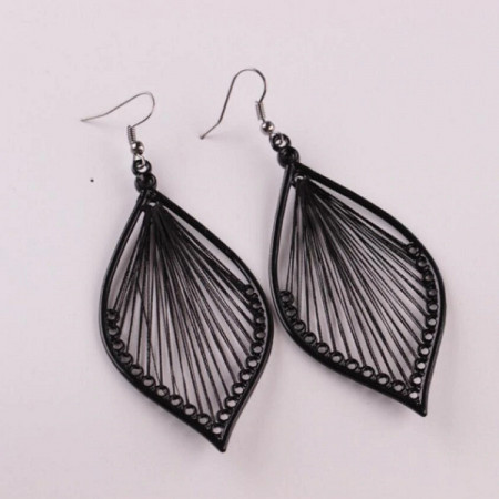 Cercei Dama, vintage leaf - negru CD030 - Img 2