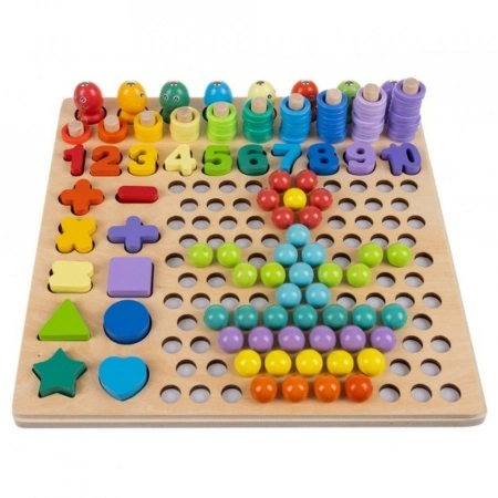 Jucarie interactiva din lemn, 6 in 1, stimuleaza imaginatia, coordonarea mana-ochi, creativitatea, concentrarea dar si manipularea obiectelor, PM000172523 - Img 3