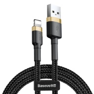 Baseus Cablu Cafule - USB to Lightning - 2.4A, 1 metru, negru/auriu, KABAV0508